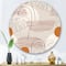 Designart - One Line Art Shapes & Abstract Monstera Leaf - Modern Metal Circle Wall Art